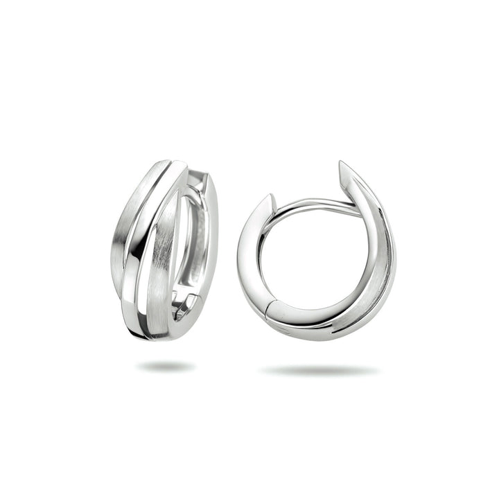 pop earrings poly/matte silver rhodium plated