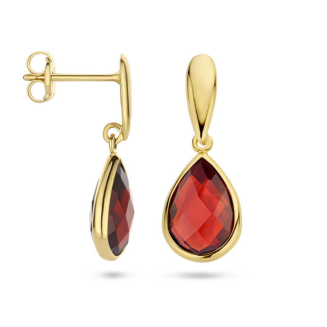 garnet earrings 14K yellow gold