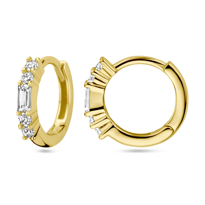 drop earrings zirconia 1 micron silver gold plated (yellow)