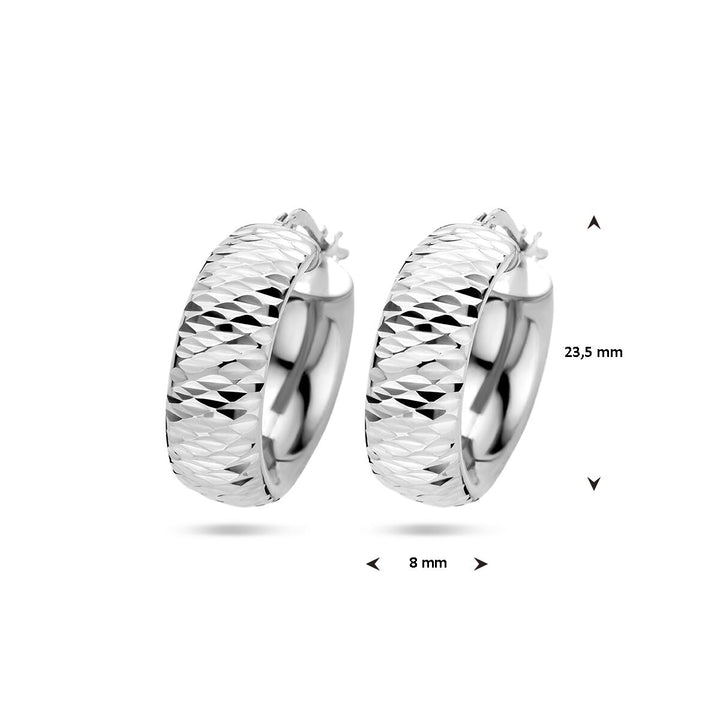 earrings diamond-plated silver rhodium-plated