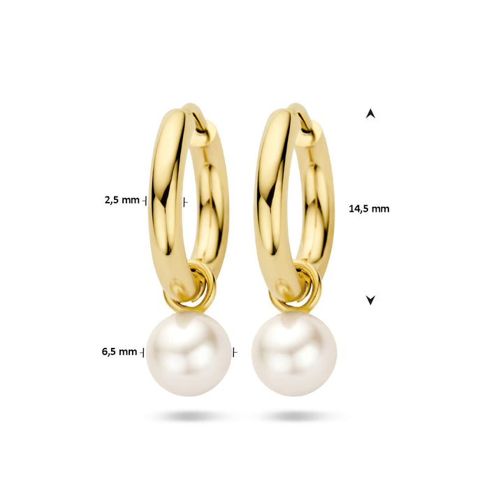 drop earrings pearl 14K yellow gold