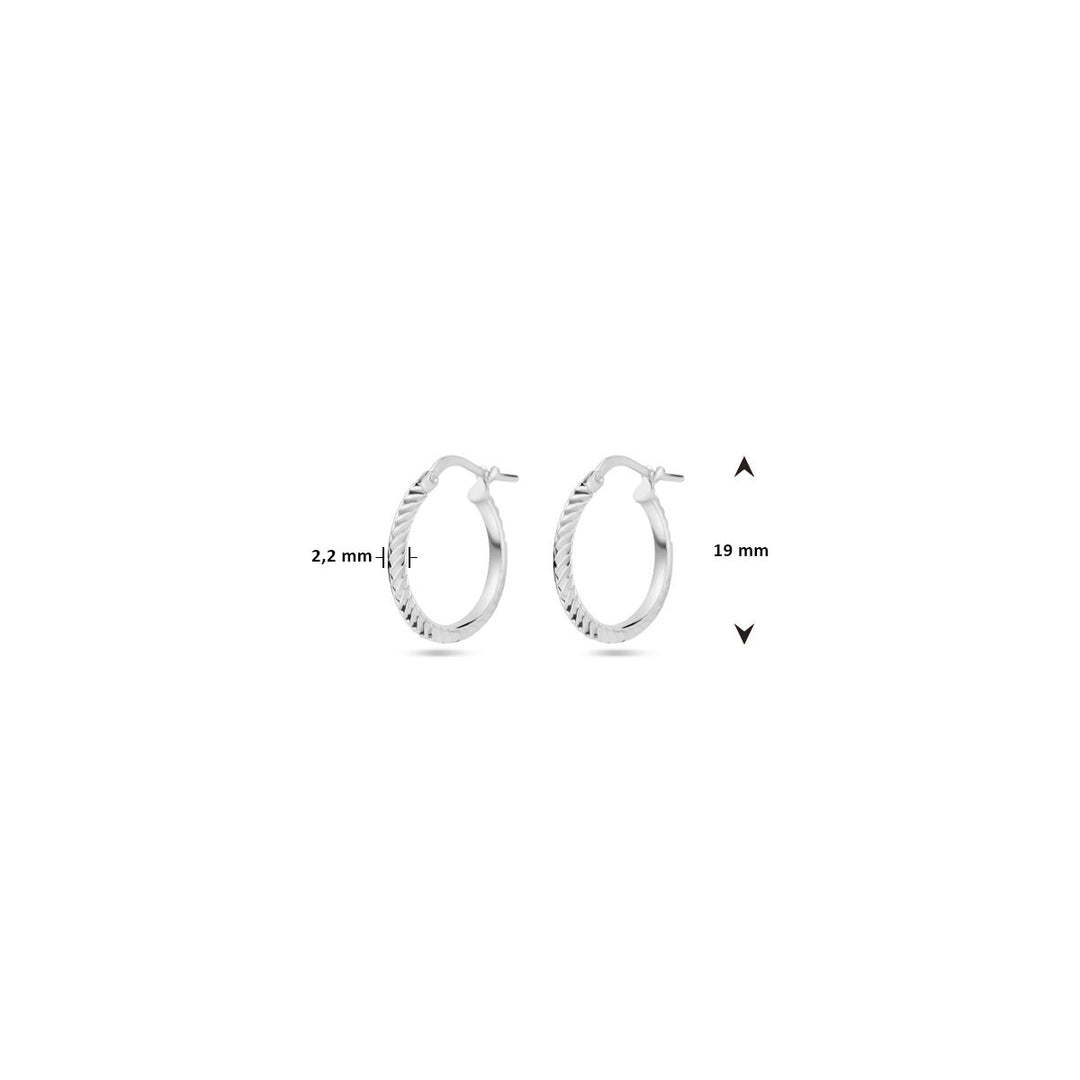 earrings diamond-plated silver rhodium-plated