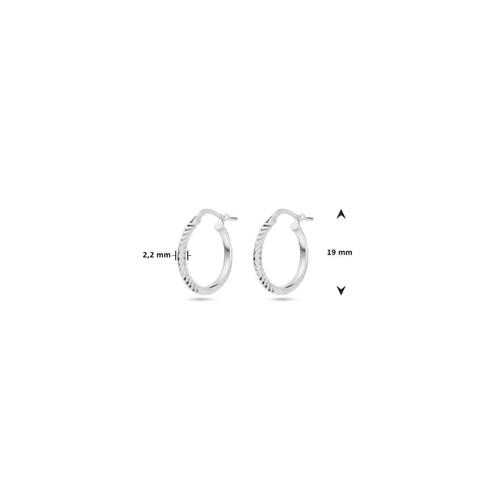 earrings diamond-plated silver rhodium-plated