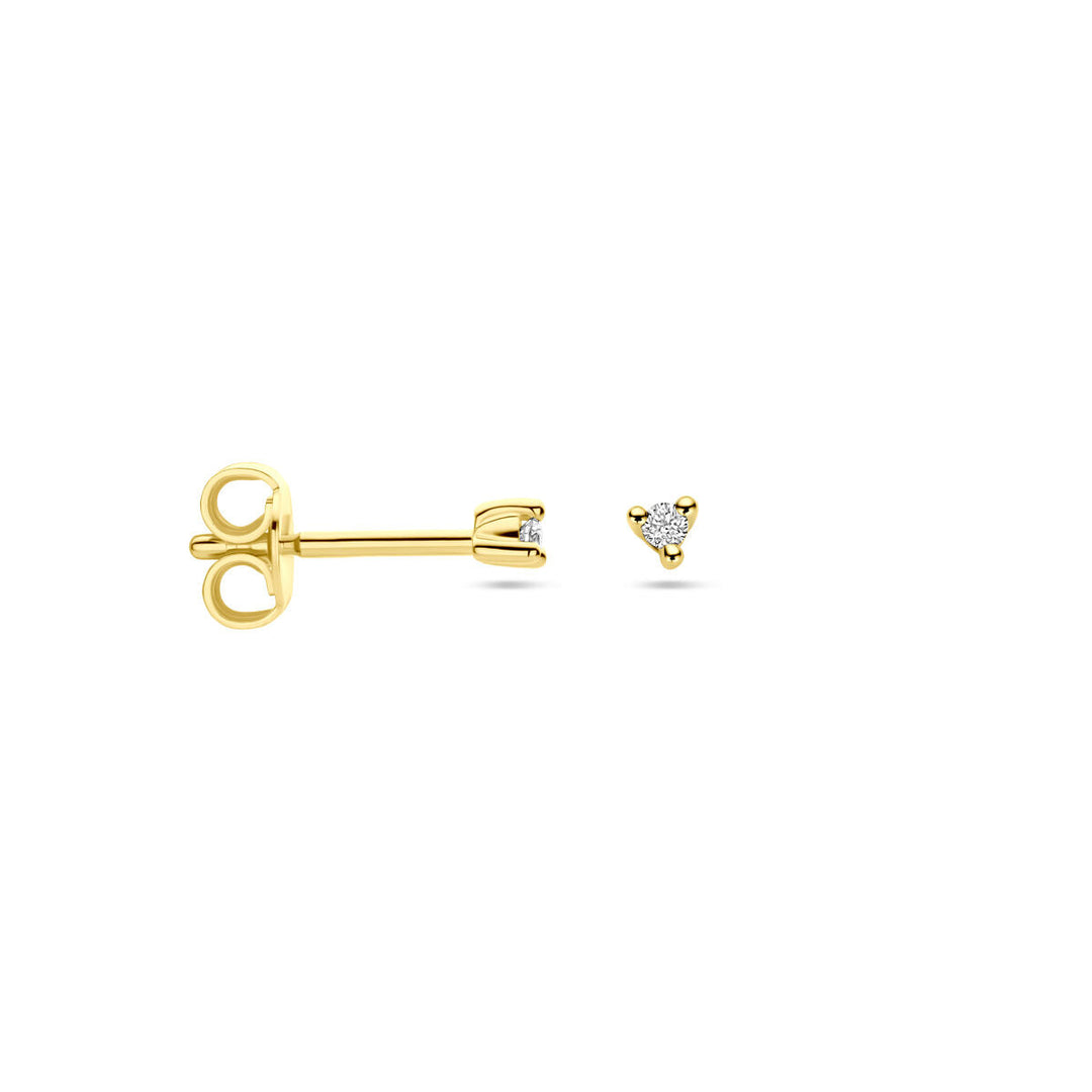 ear studs diamond 0.04ct (2x 0.02ct) h p1 14K yellow gold