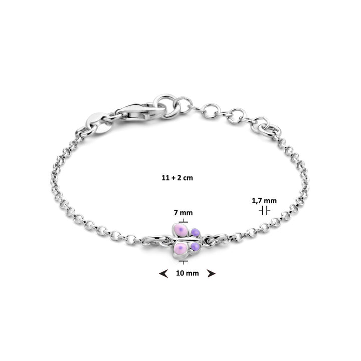 bracelet butterfly 11 + 2 cm silver rhodium plated