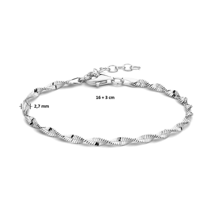 bracelet 2.7 mm 16 + 3 cm silver rhodium plated
