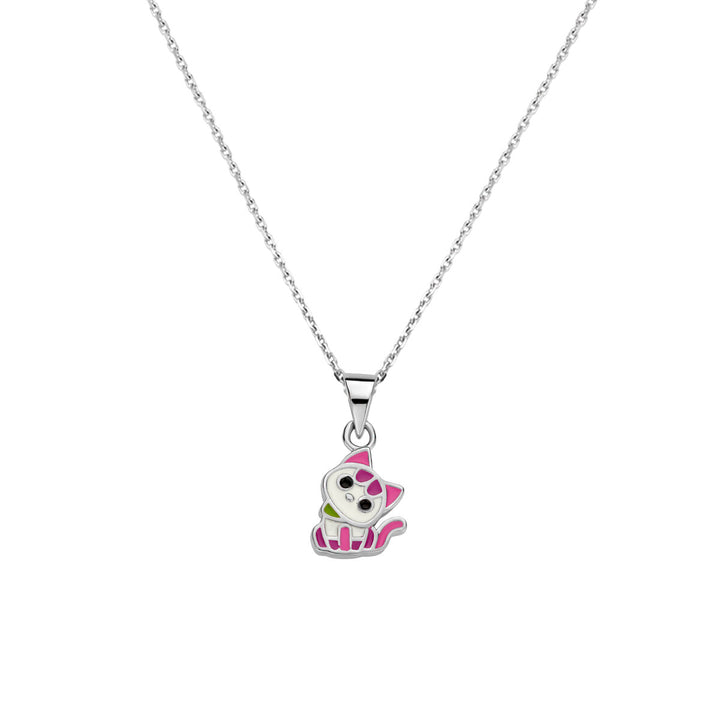 necklace cat 36 + 4 cm silver rhodium plated