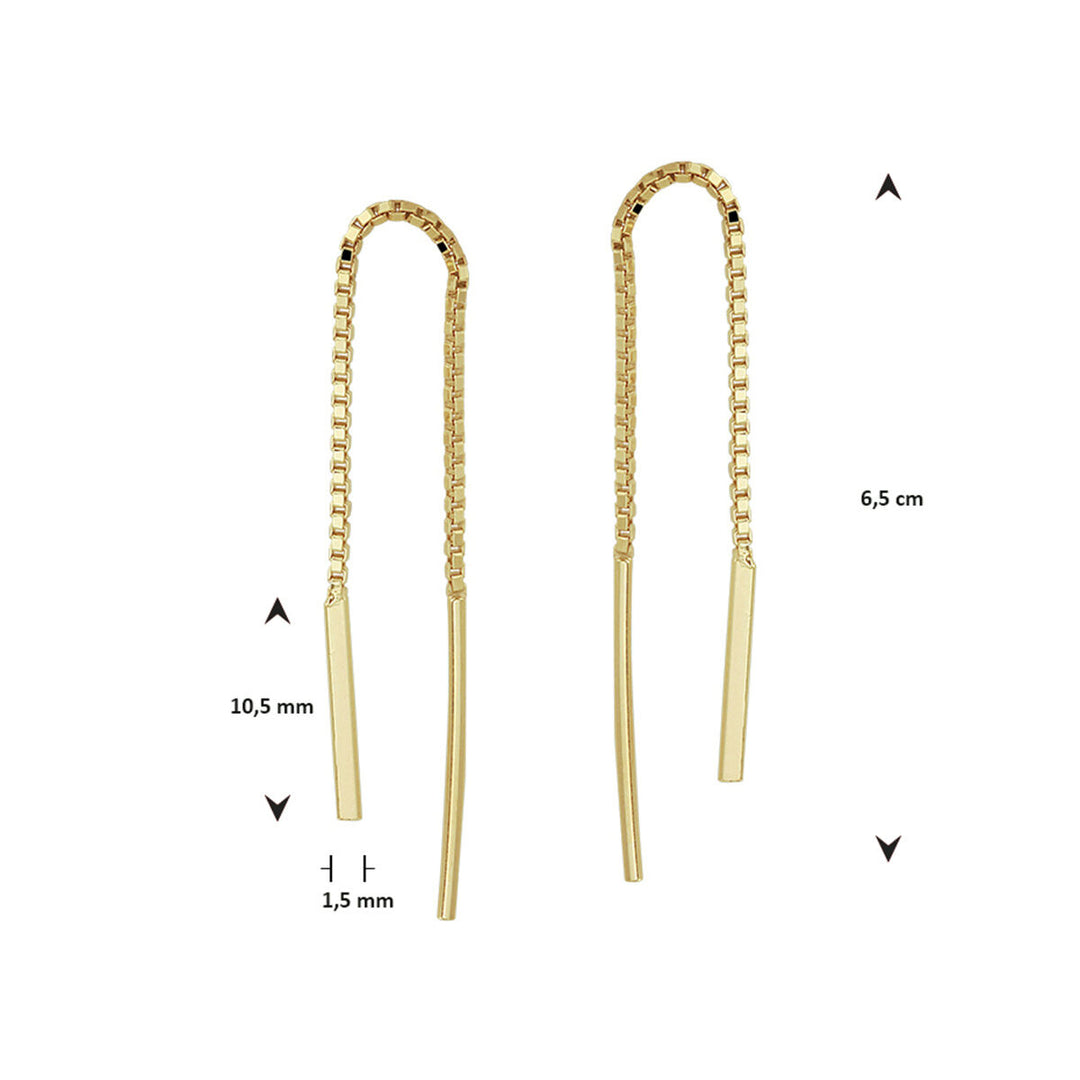 pull-through earrings bar 1 micron silver gold plated (yellow)