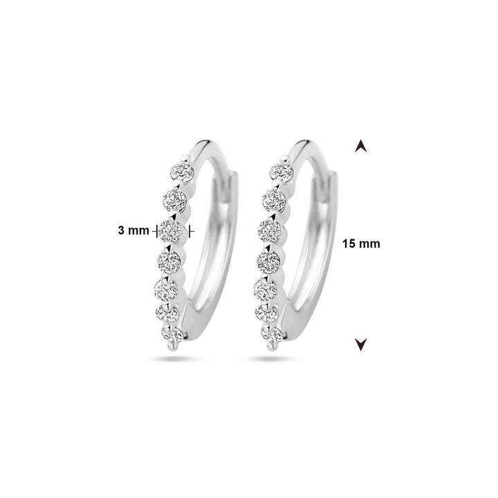 klapoorringen zirkonia zilver gerhodineerd