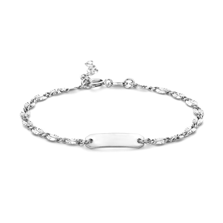 engraving bracelet plate 5.0 mm 16 + 2 cm silver rhodium plated