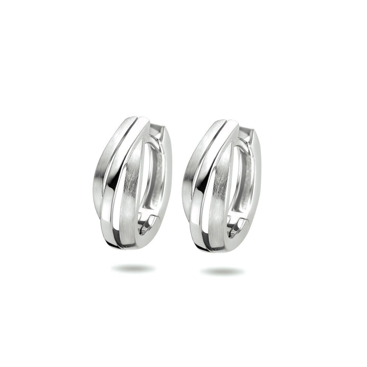 pop earrings poly/matte silver rhodium plated