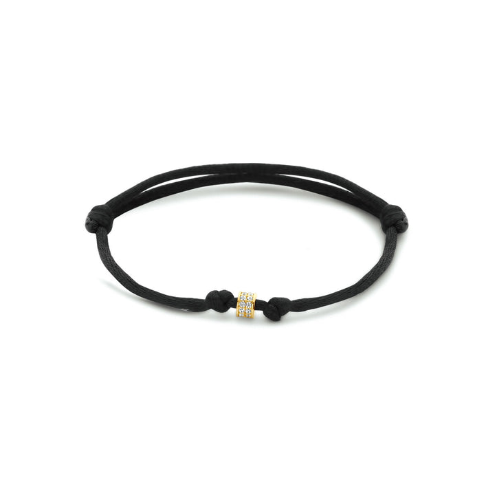 bracelet satin 14K gold with rubber/nylon/leather