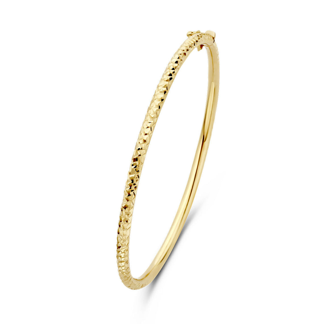bangle scharnier gediamanteerd 3,0 mm 60 mm 14K geelgoud