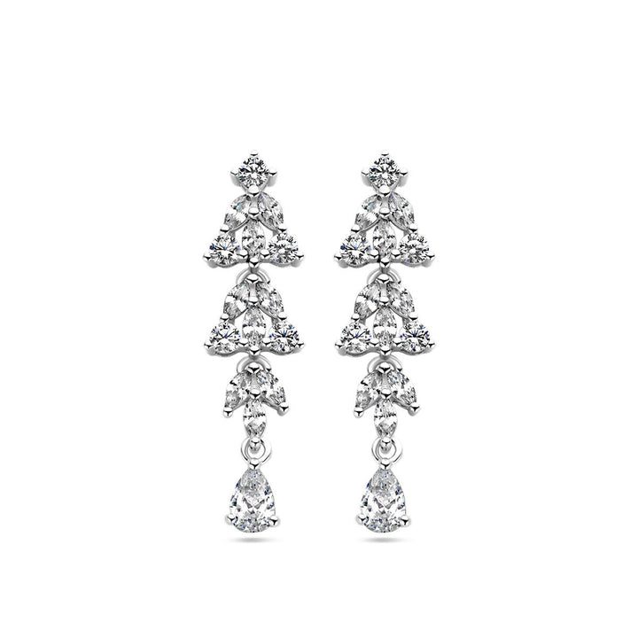 earrings zirconia silver rhodium plated