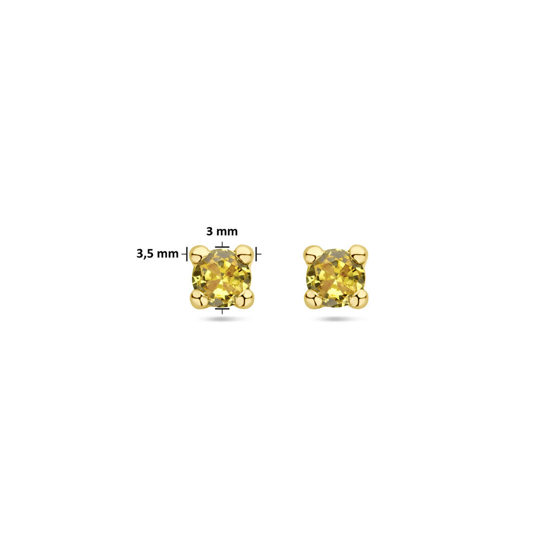 ear studs synth. citrine 14K yellow gold