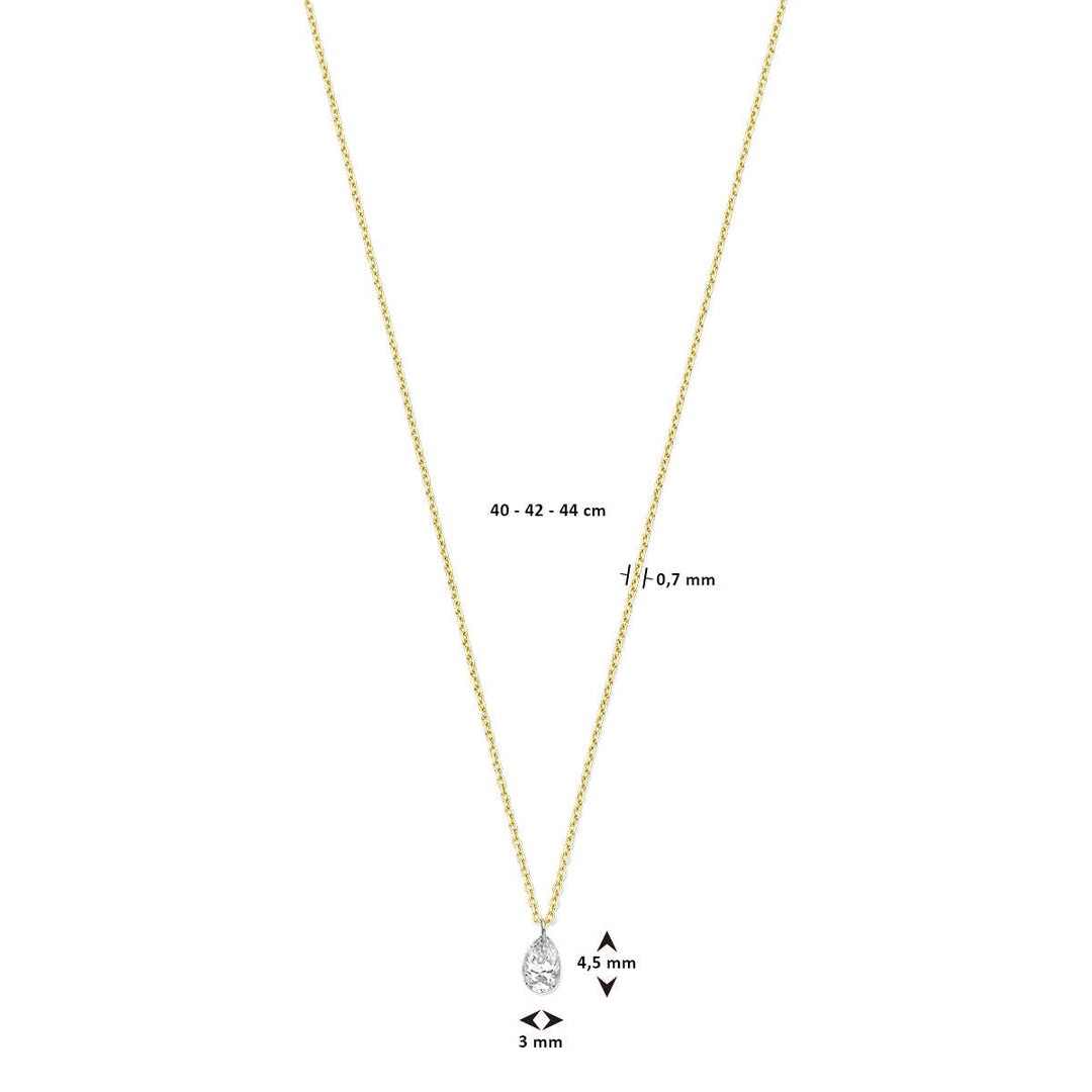 Gold ladies necklace diamond 18K