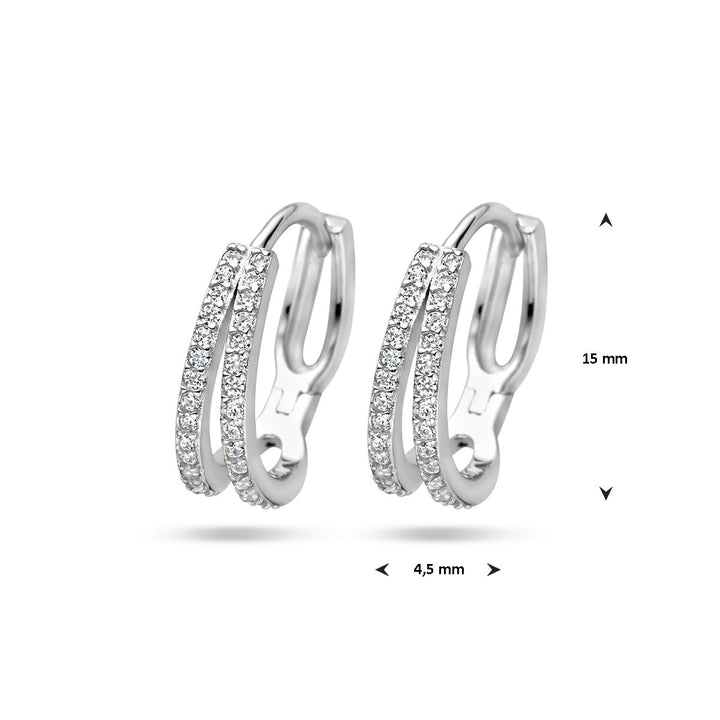 drop earrings zirconia silver rhodium plated