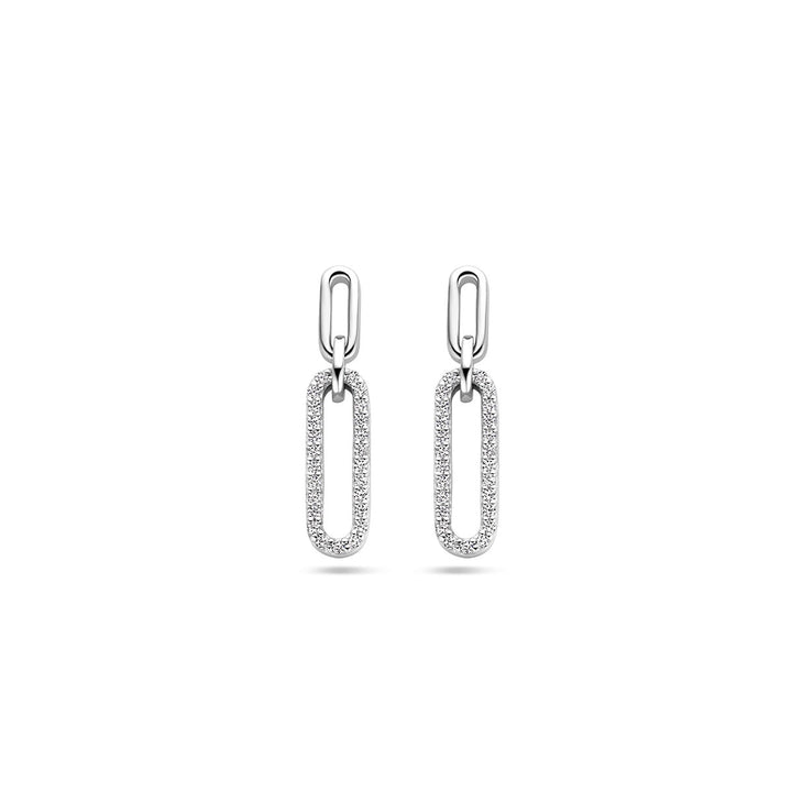 earrings zirconia silver rhodium plated