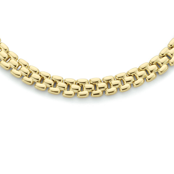 necklace panther 6.9 mm 43 cm 3 micron silver gold plated (yellow)