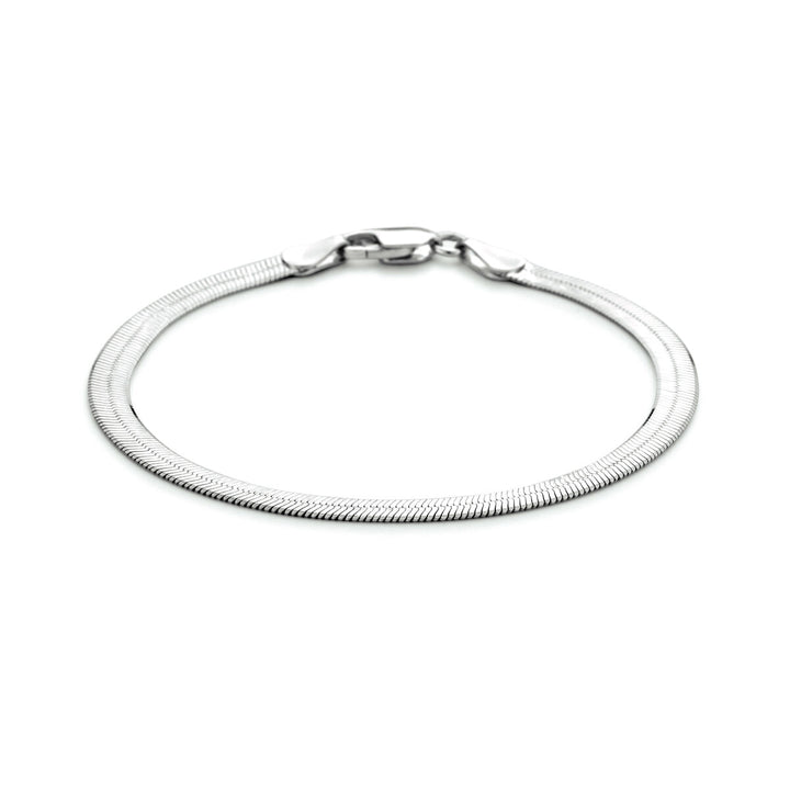 bracelet flat 4.5 mm silver rhodium plated