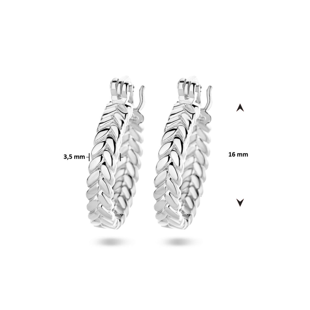 earrings spring motif silver rhodium plated