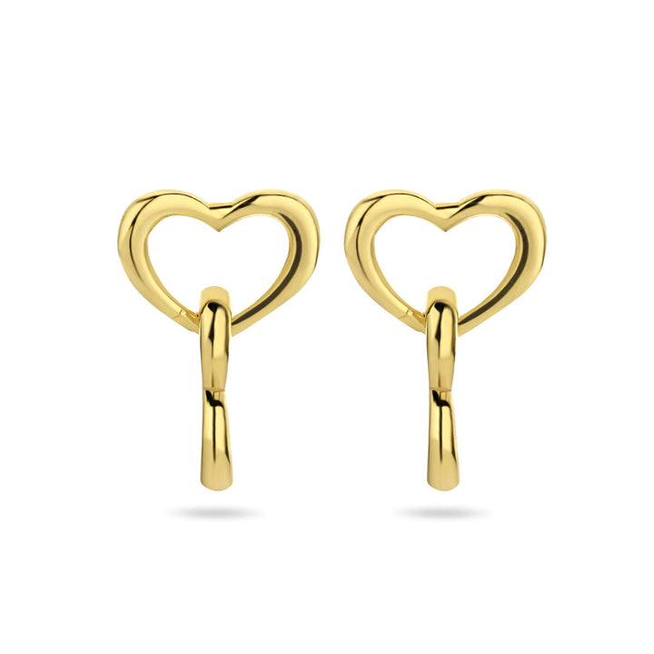 earrings hearts 1 micron silver gold plated (yellow)
