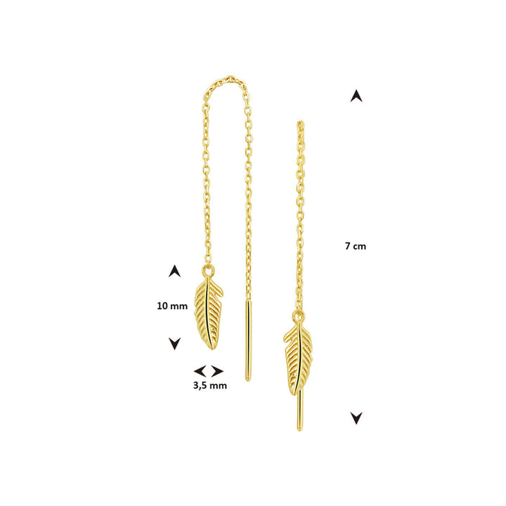 pull-through earrings spring 14K yellow gold