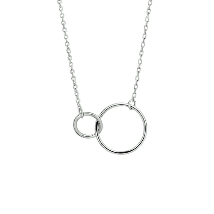 necklace circles 41 + 4 cm silver rhodium plated