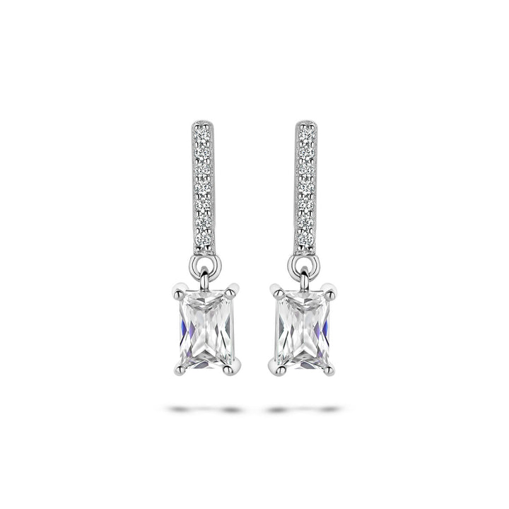 earrings zirconia silver rhodium plated