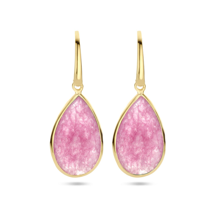 marginenta quartz earrings french hook silver gold plated (yellow)