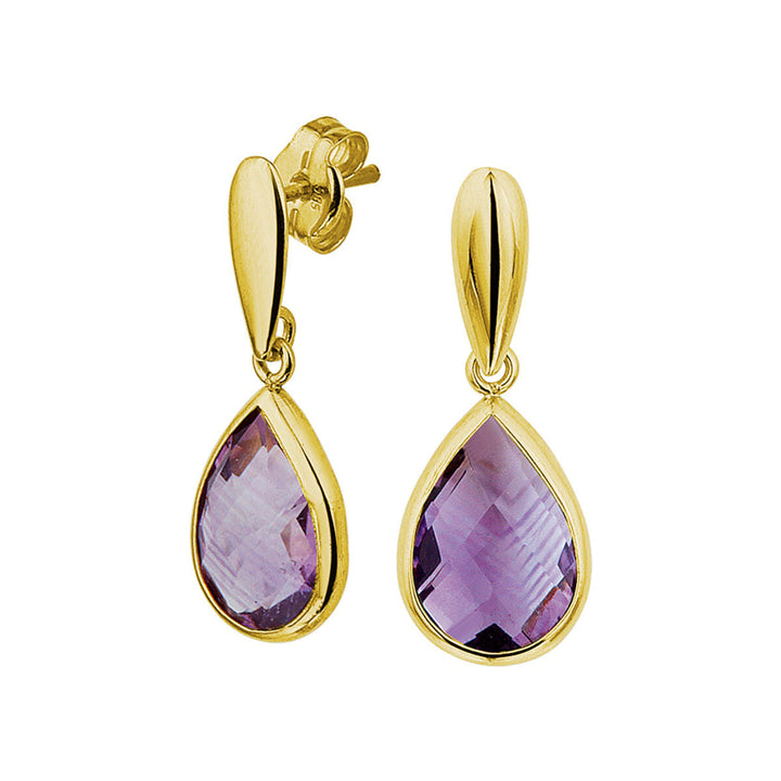 amethyst earrings 14K yellow gold
