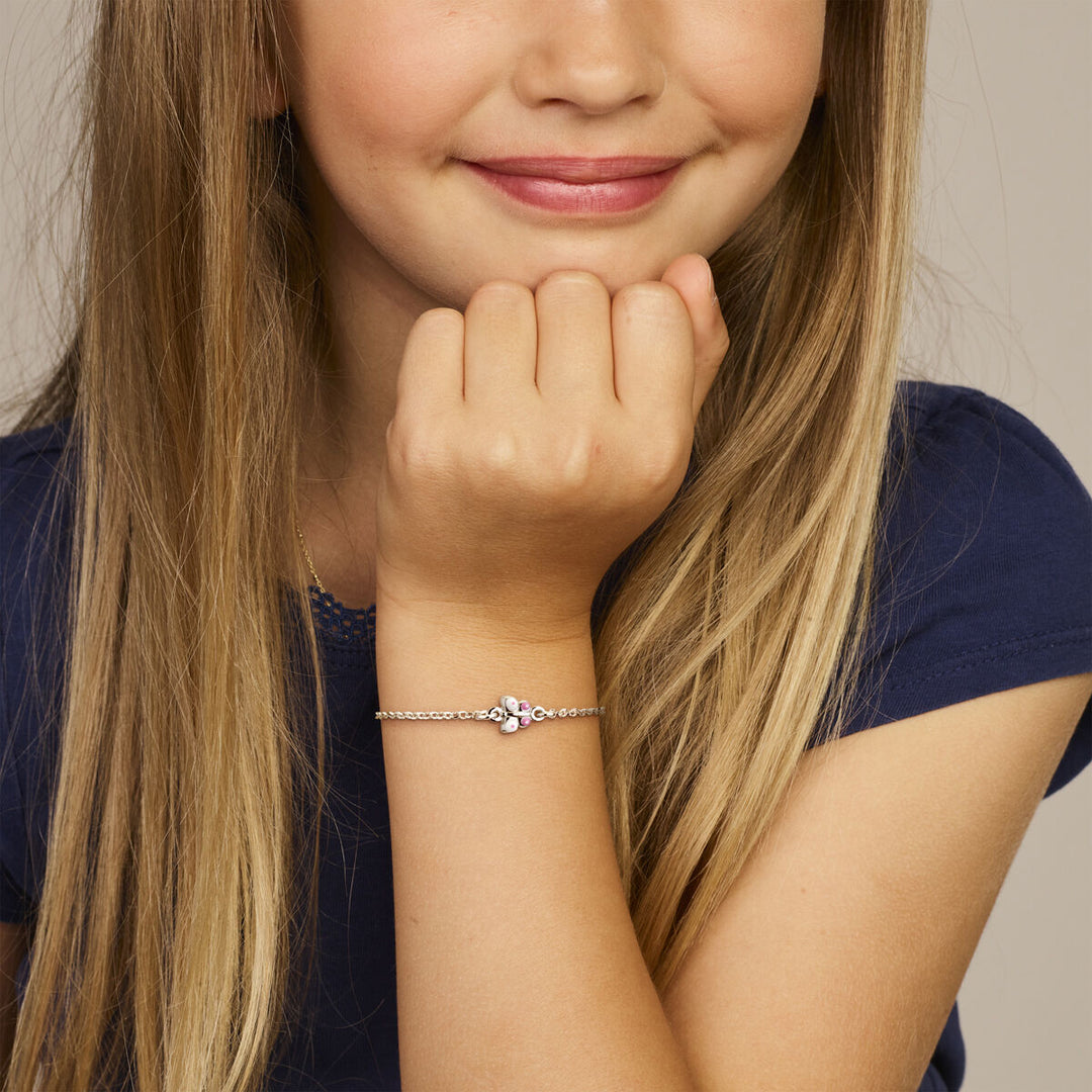 armband vlinder 11 + 2 cm zilver gerhodineerd