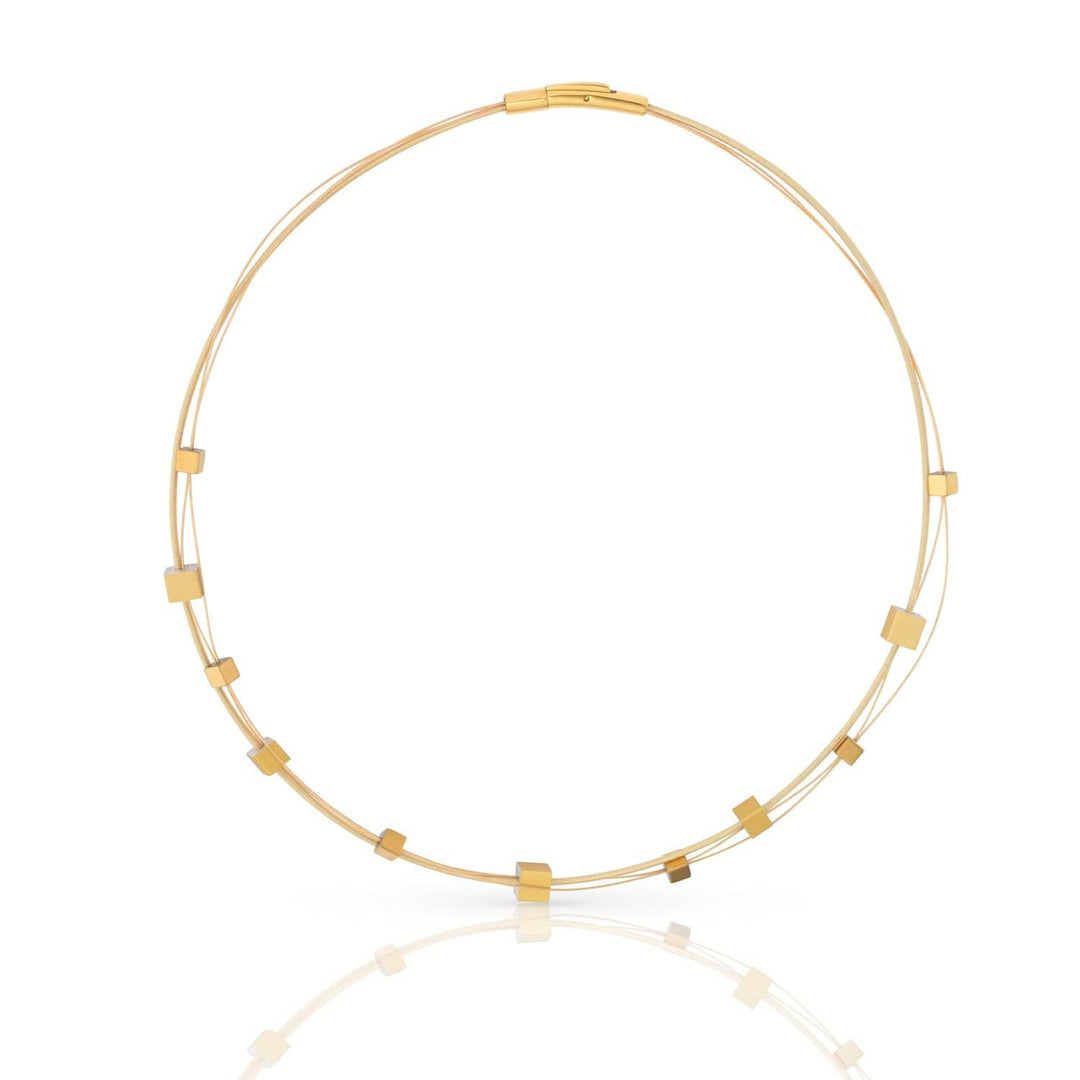 Necklace playful cubes gold C257G