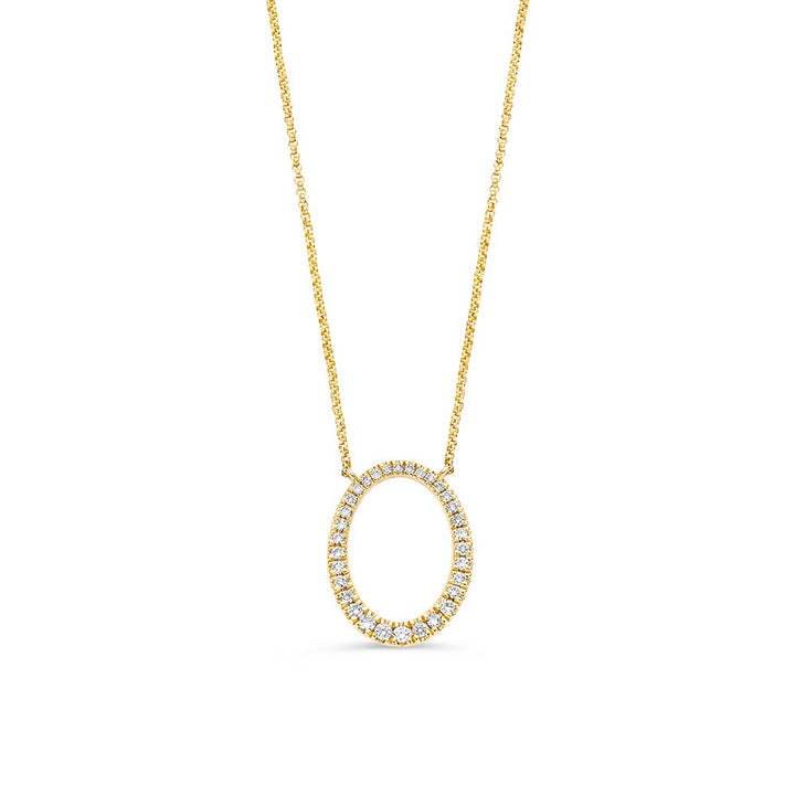 Collier geelgoud briljant 0,25 crt.