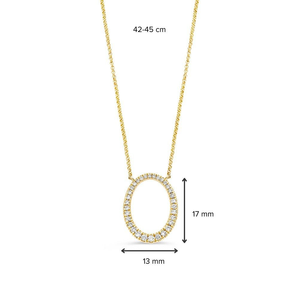 Collier geelgoud briljant 0,25 crt.