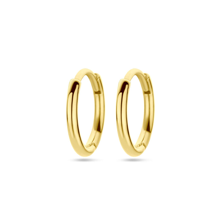 drop earrings 1.5 mm round tube 14K yellow gold