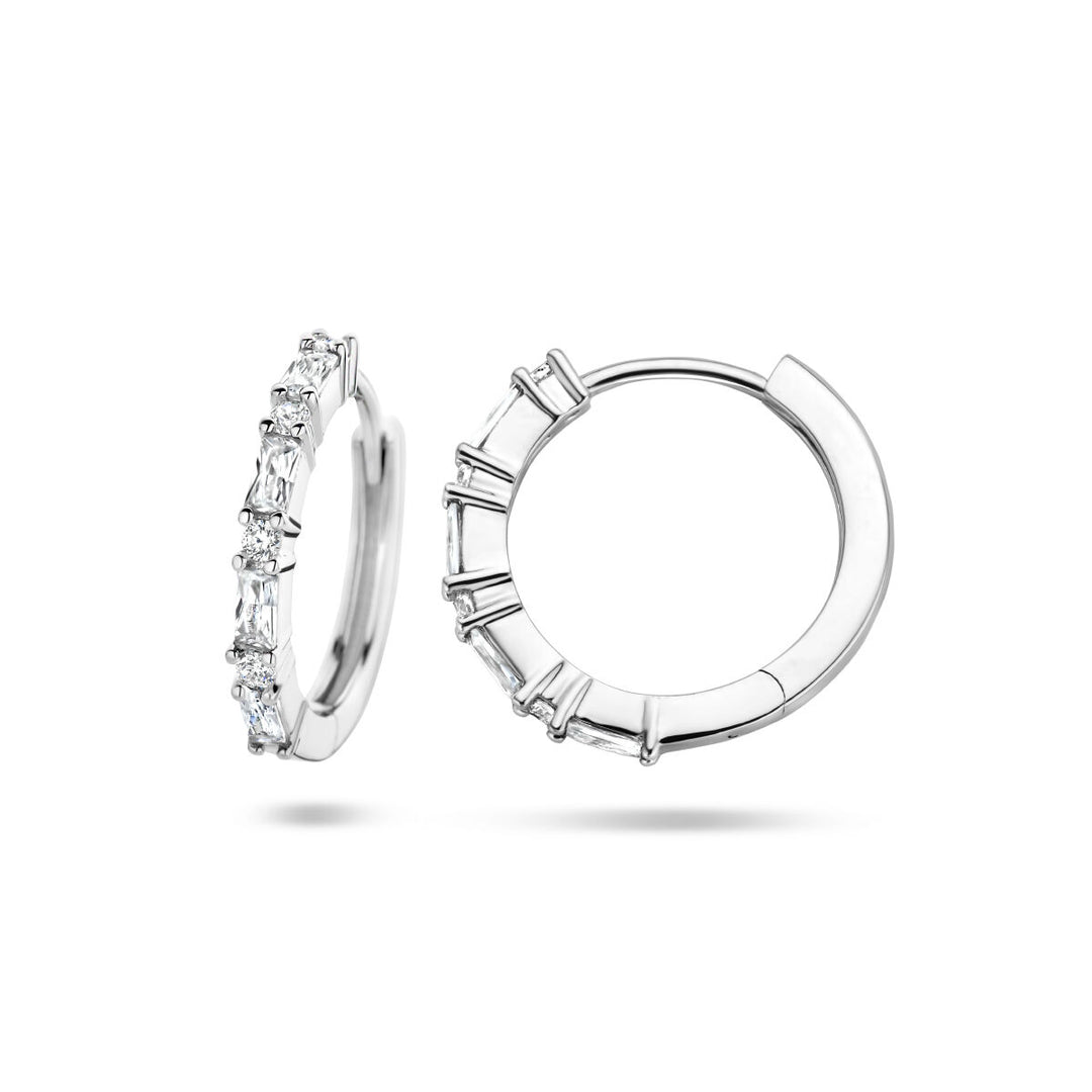 drop earrings zirconia silver rhodium plated