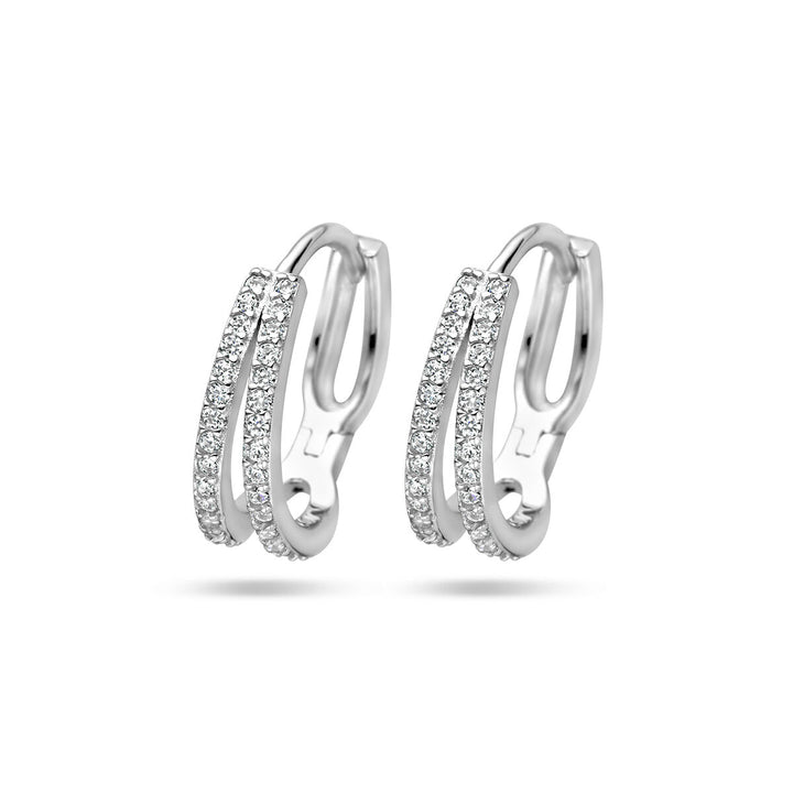 drop earrings zirconia silver rhodium plated