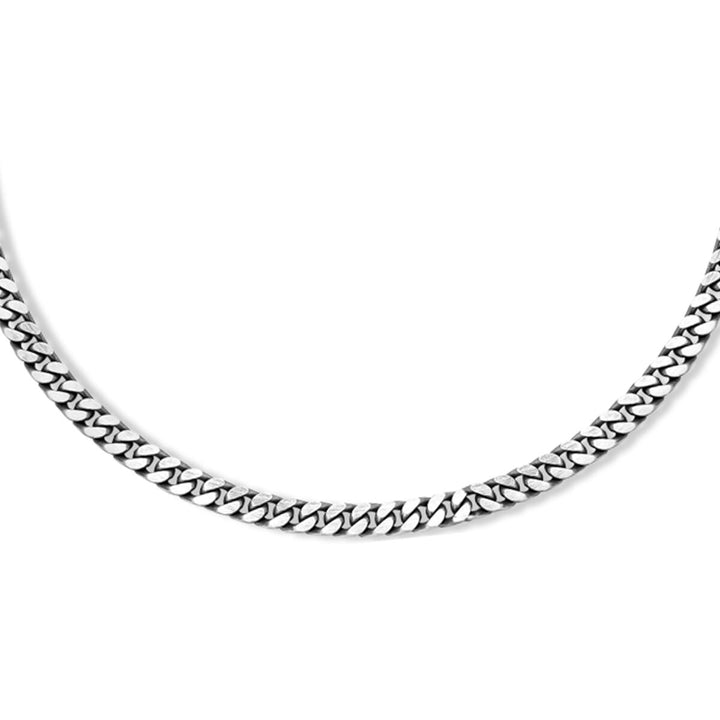 Silver necklace men - necklace oxi gourmette 6-sided cut 4.6 mm