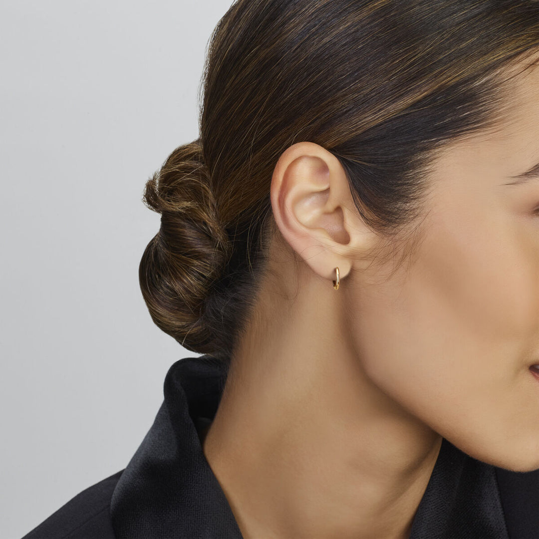 drop earrings 1.5 mm round tube 14K yellow gold