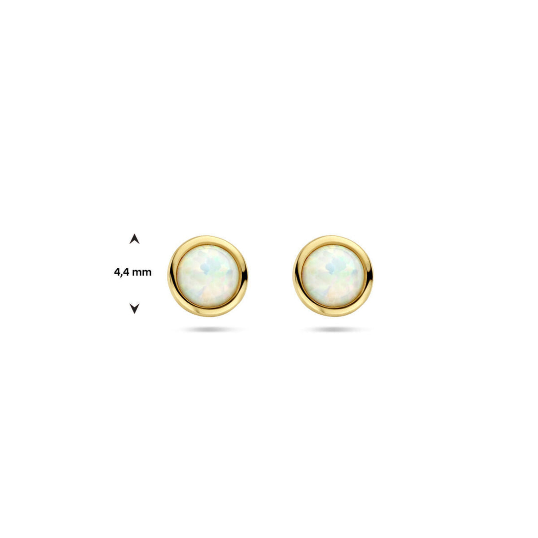ear studs opal 14K yellow gold