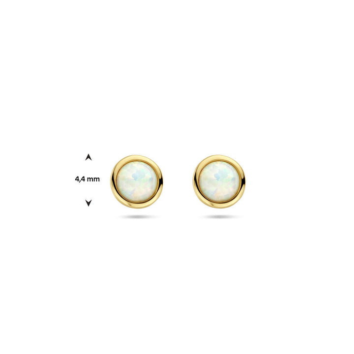 ear studs opal 14K yellow gold