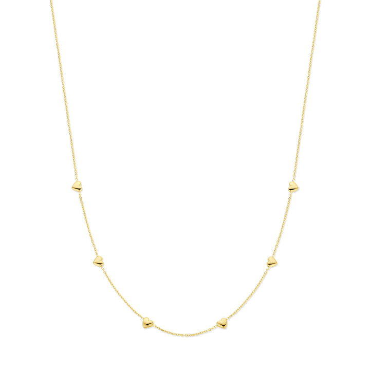 necklace hearts 41 + 4 cm 3 micron silver gold plated (yellow)