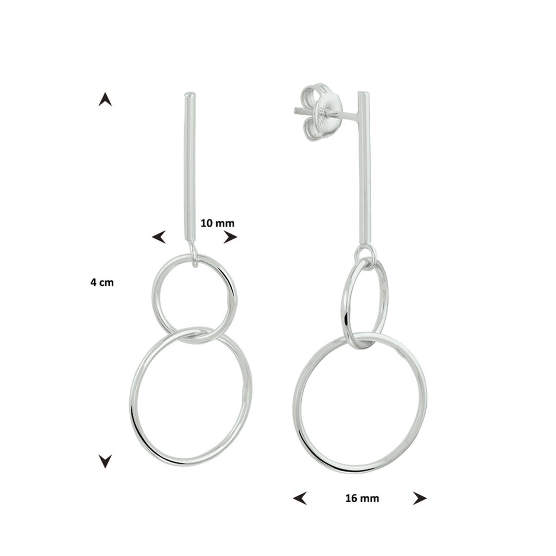 round silver rhodium plated earrings