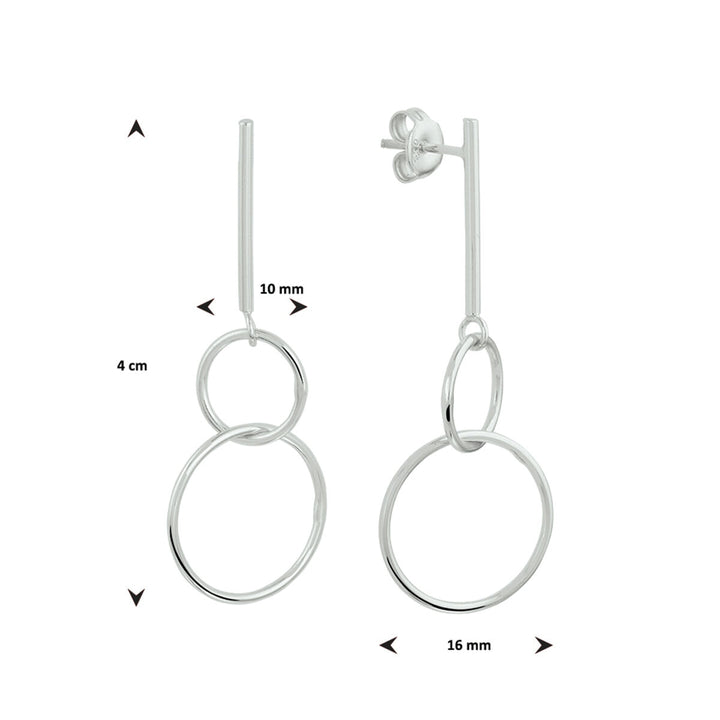 round silver rhodium plated earrings