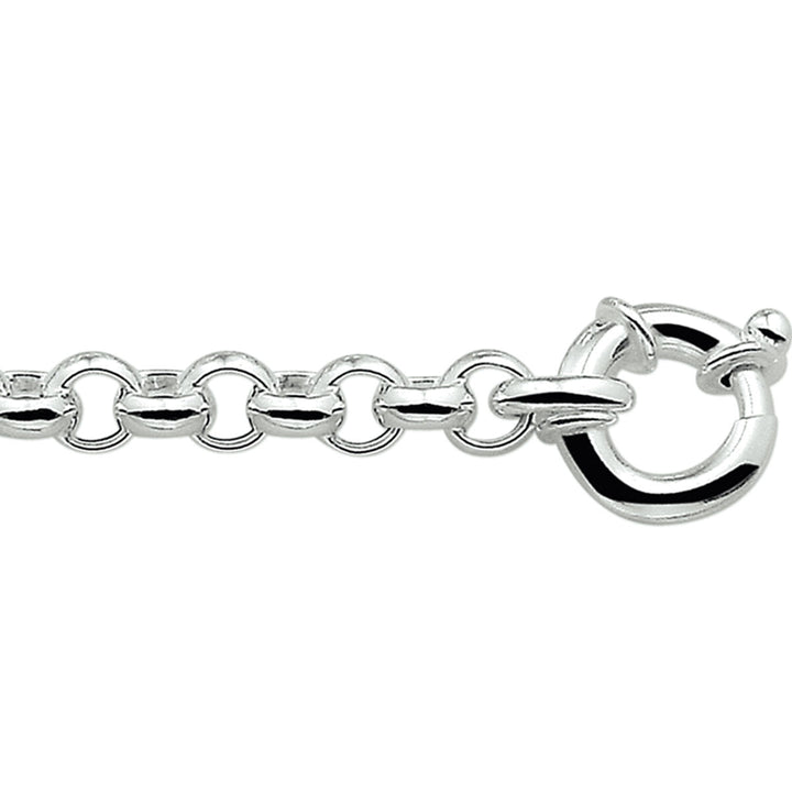 bracelet jasseron 7 mm with large spring clasp silver rhodium plated