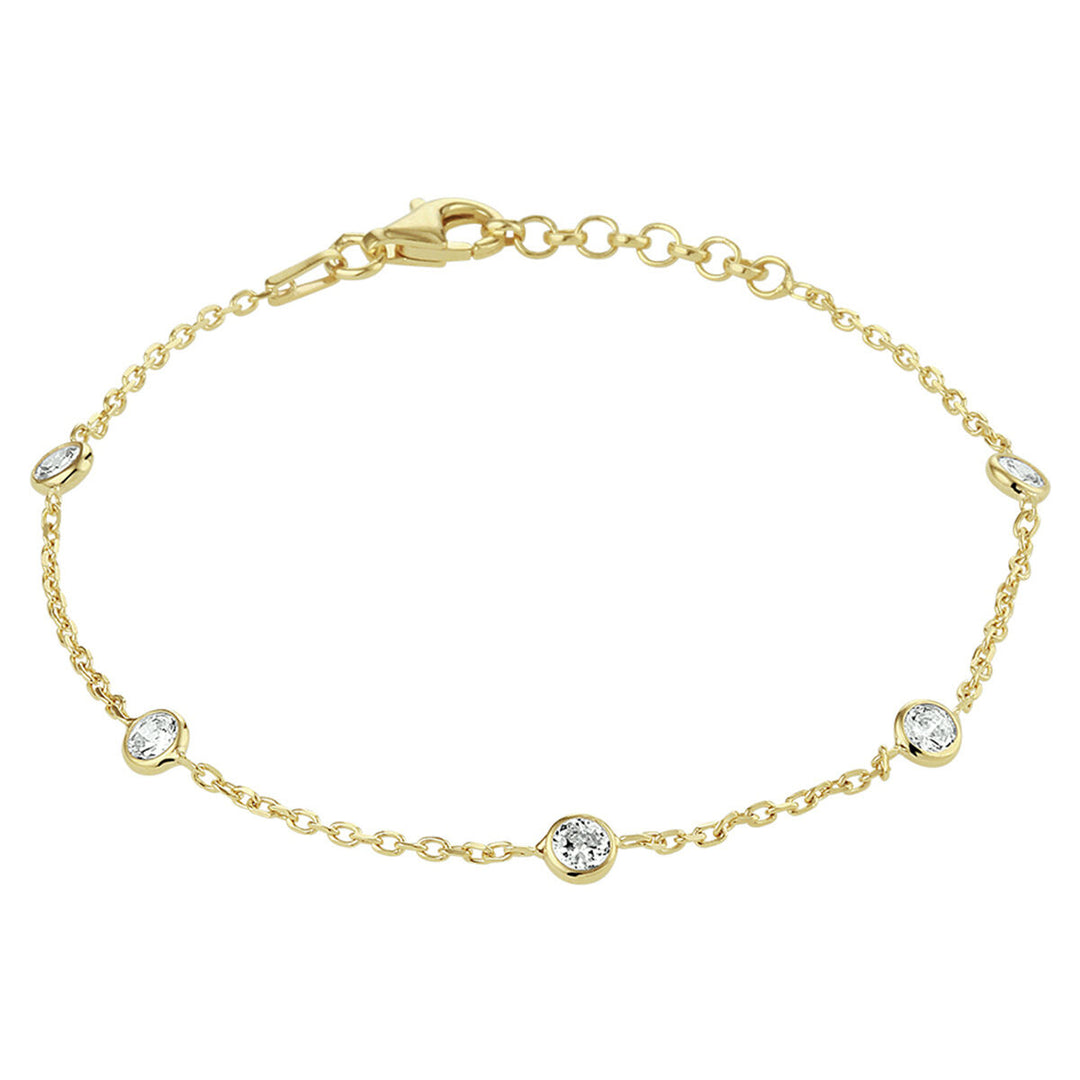 Vergulde Zilveren Armband met Zirkonia – 925 Zilver