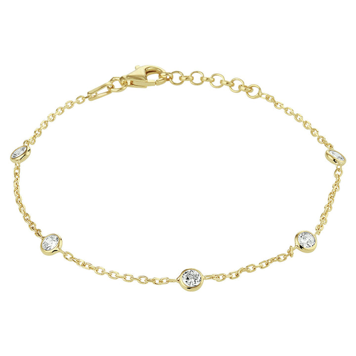 Vergulde Zilveren Armband met Zirkonia – 925 Zilver