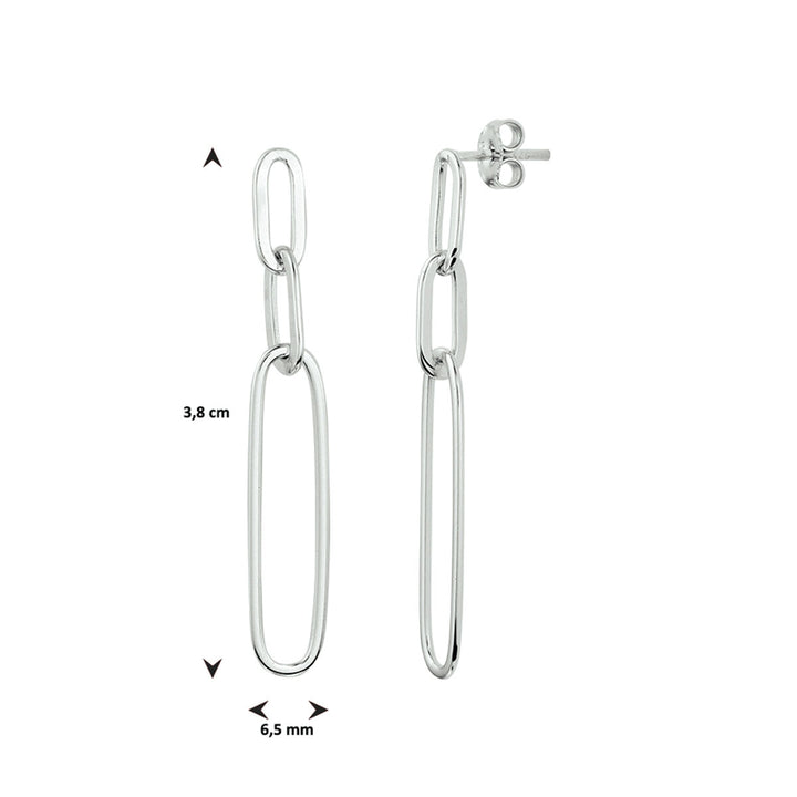 paper clip earrings silver rhodium plated