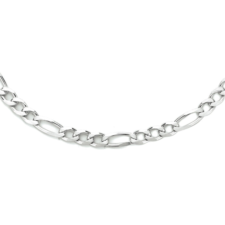necklace figaro 4.0 mm 50 cm silver rhodium plated